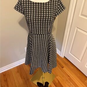 Maeve Black and White Geometric Mini Dress